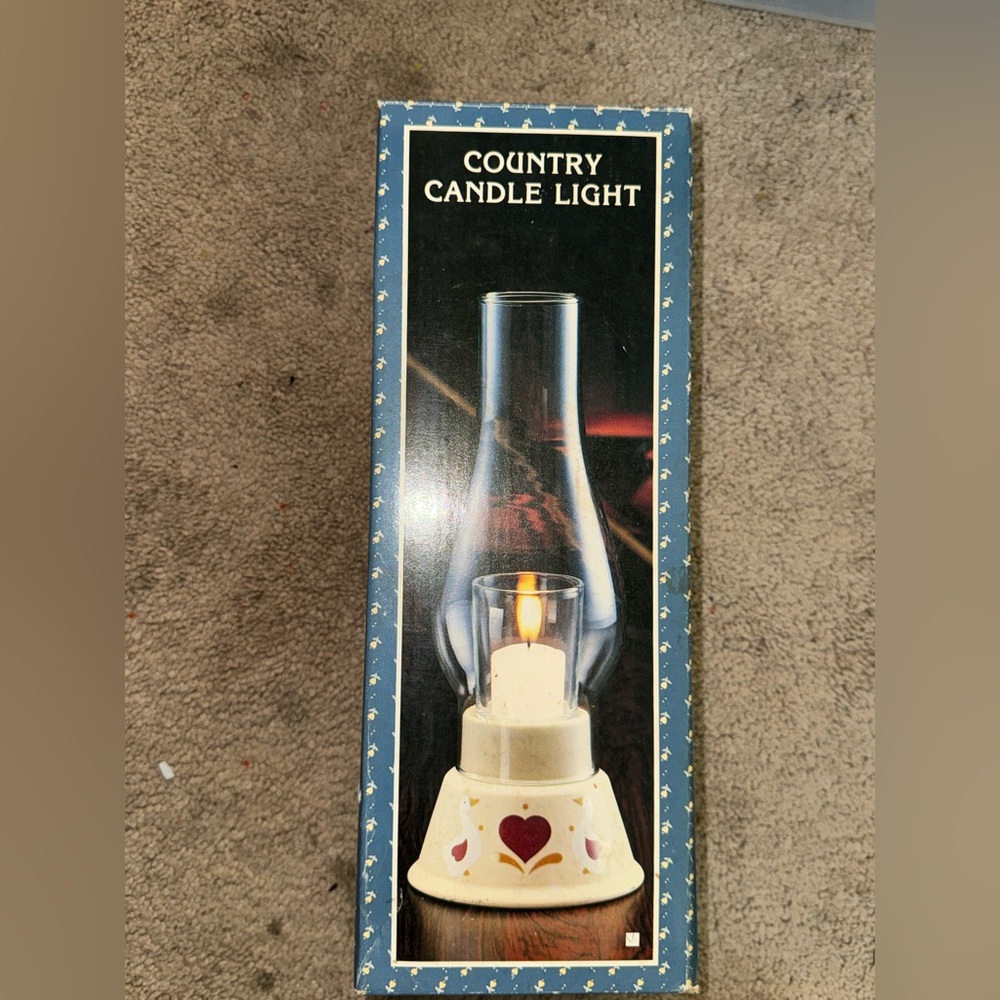 Vintage Country Candle Light Hurricane Lamp Goose - Picture 5 of 7